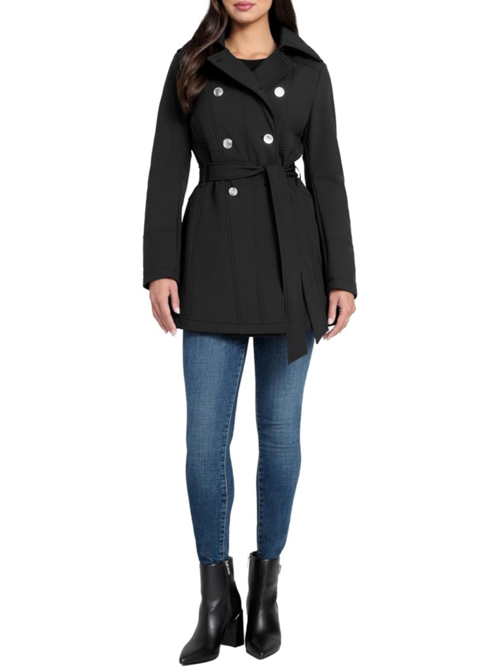 GUESS Women's Jackie Double Breast Softshell Jacket Coat NWOT XXL